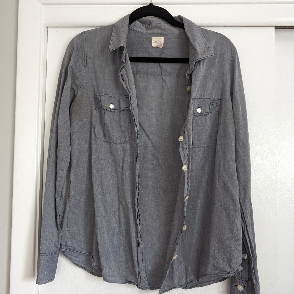 JCrew Perfect Shirt Chambray Size M